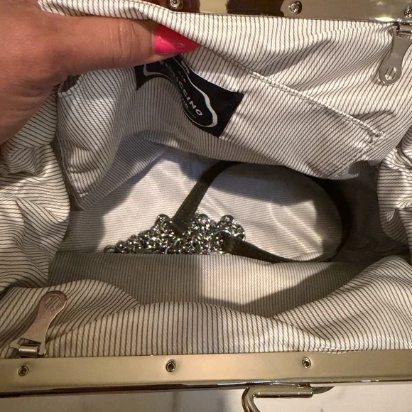 Medium Sheepskin Pasticcino Bag. Dark Green - Picture 4 of 8